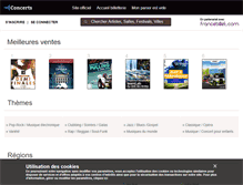 Tablet Screenshot of concerts.francebillet.com